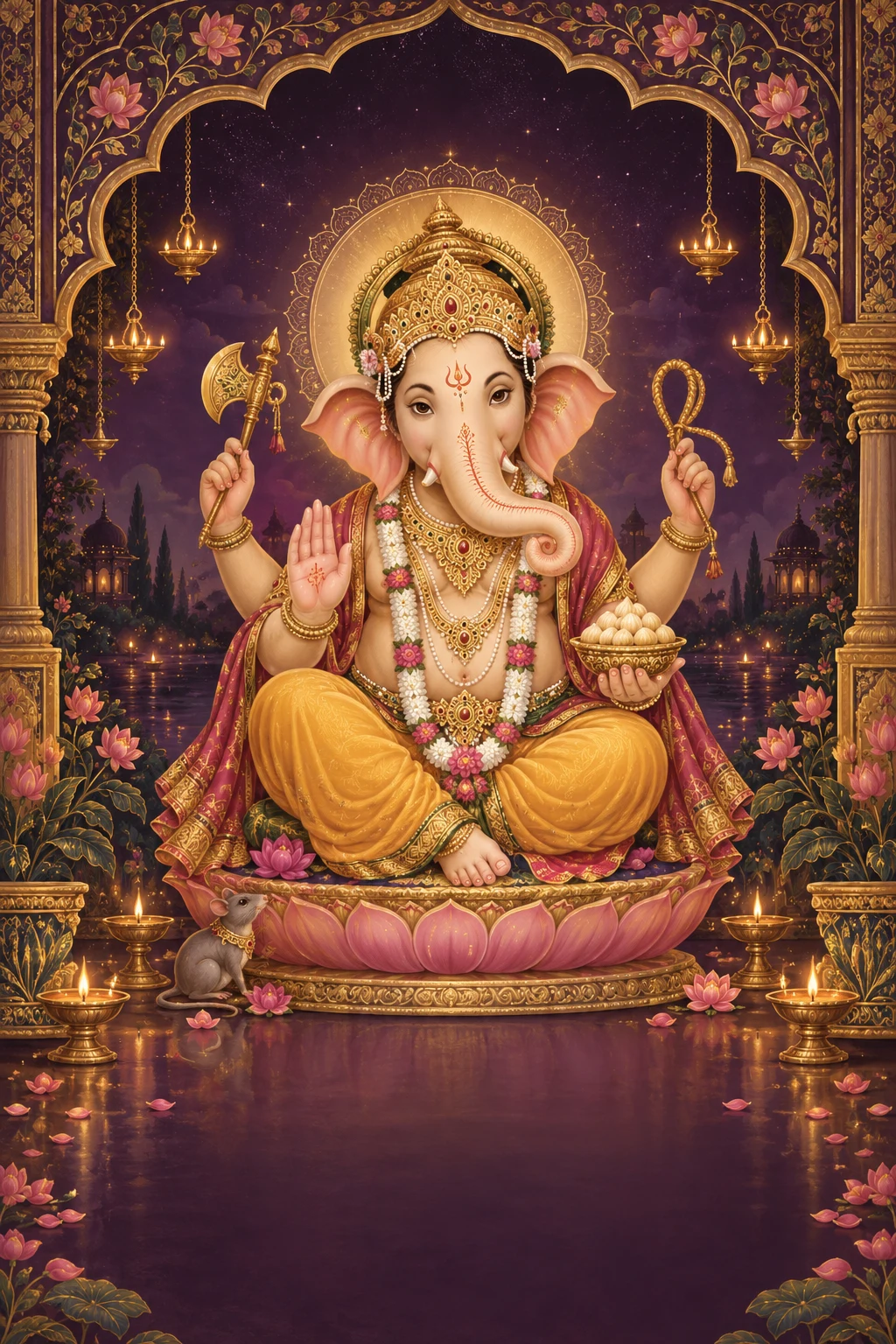 Original Ganesha devotional poster artwork concept