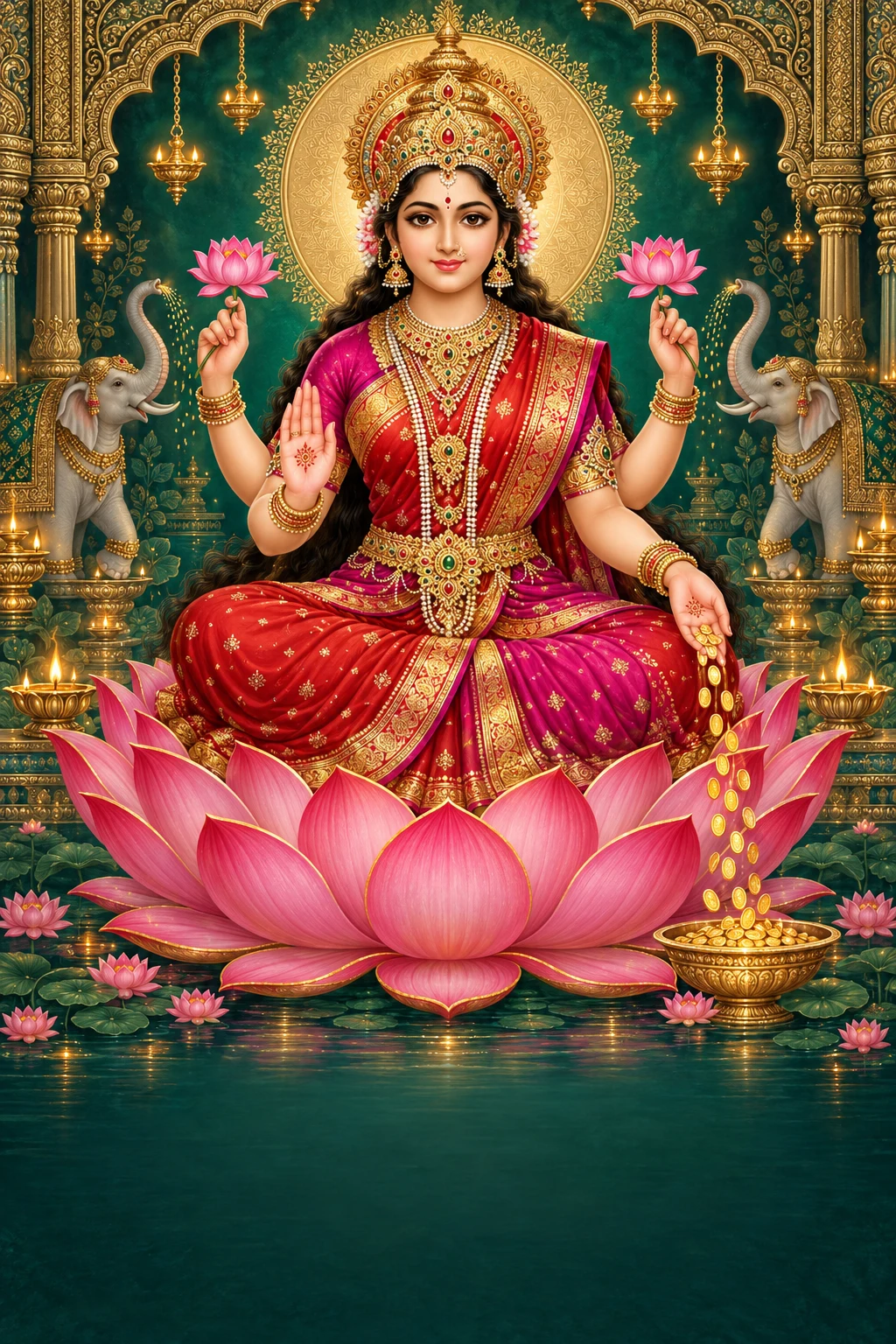 Original Lakshmi devotional poster artwork concept